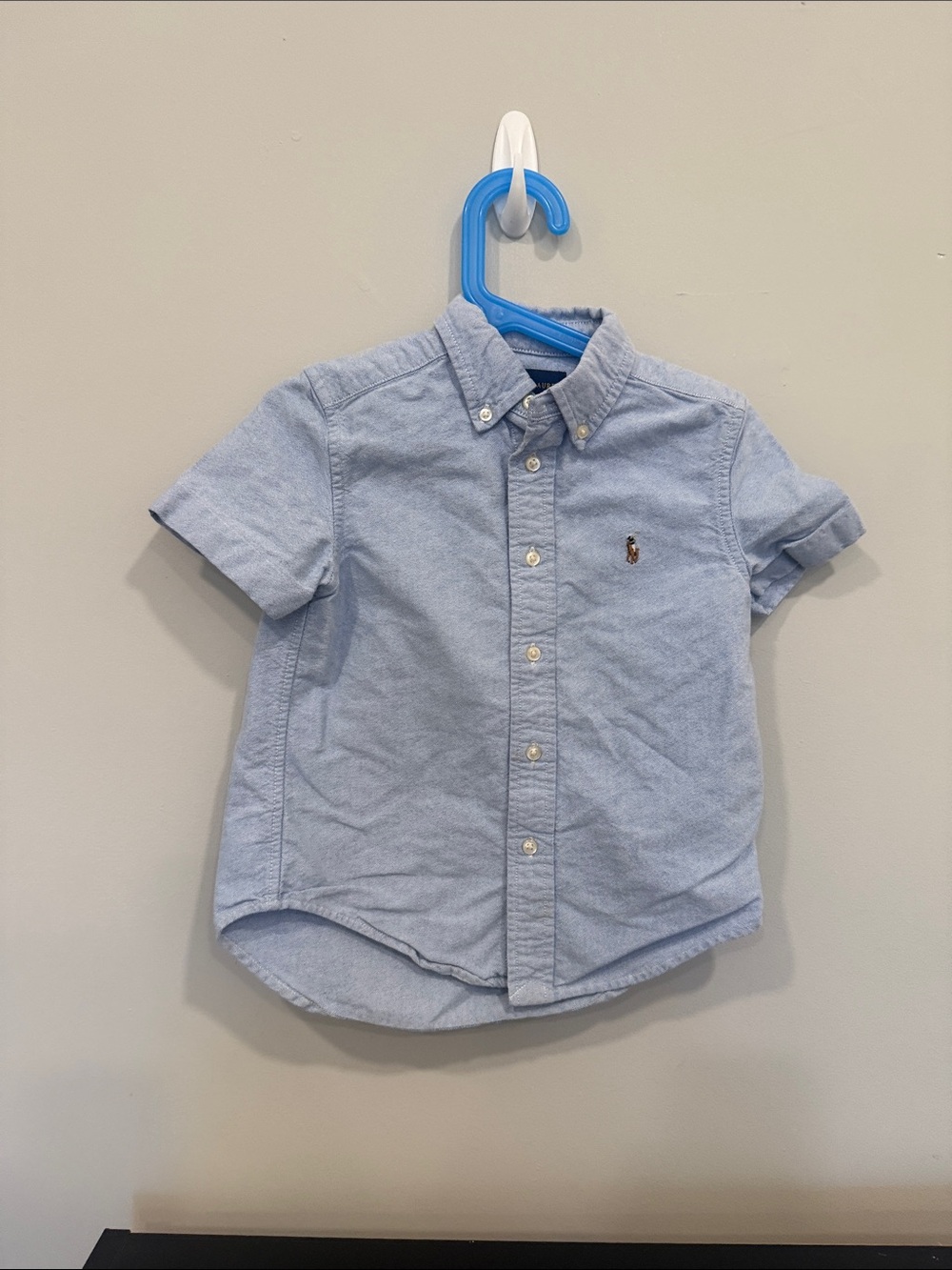 Ralph Lauren Light Blue Short-Sleeve Oxford Button-Down Shirt